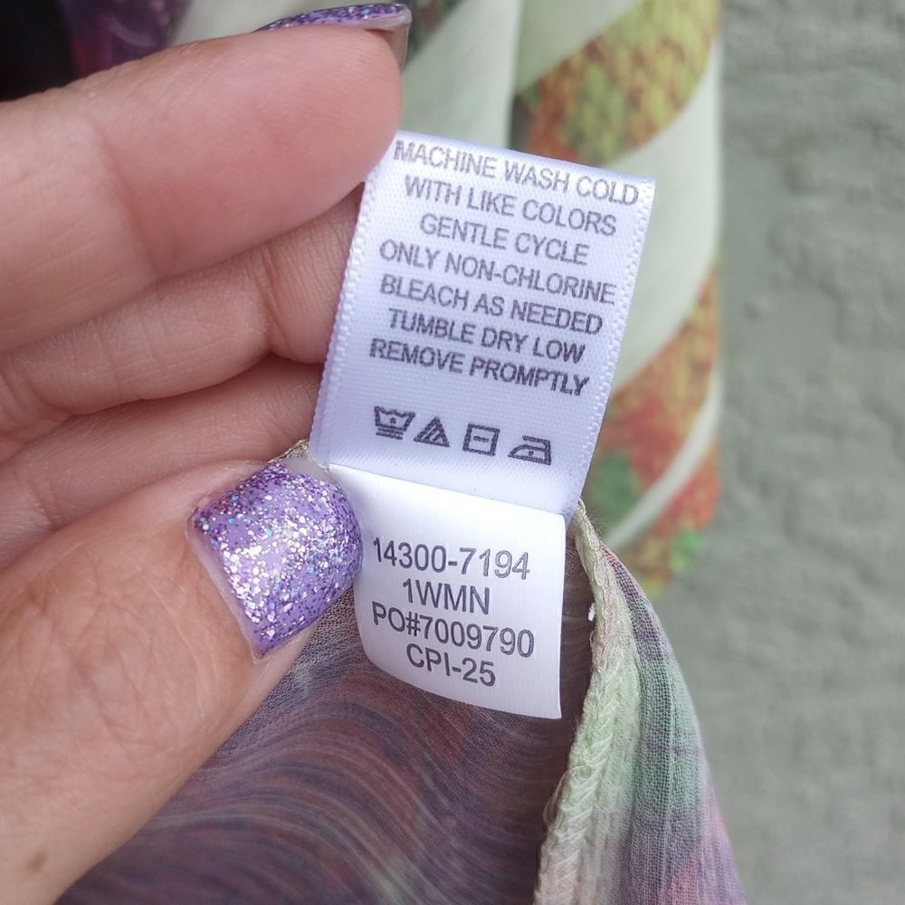 NWT ONE WORLD Bahia Green Boho Mandala Multicolor Shirt Wrap Around Belt Small - Picture 12 of 13